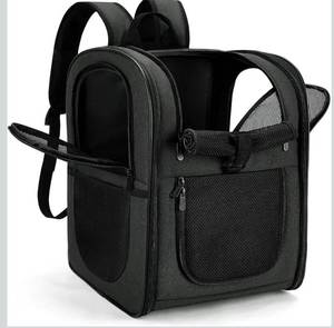 lot 5288 image: Apollo Walker Dog & Cat Carrier Backpack for 4-18lb Pets - Ventilated Safe Design with Padded Back Support, Breathable Mesh Pet Backpack for Hiking, Travel, Outdoor (Black)