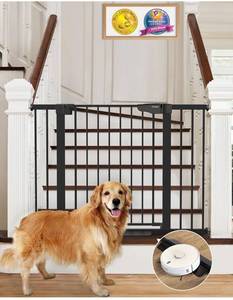 lot 5291 image: Cumbor 29.7-46 Baby Gate for Stairs, Moms Choice Awards Winner-Auto Close Dog Gate for The House, Gifts for Mom, Easy Install Pressure Mounted Pet Gates for Doorways, Black
