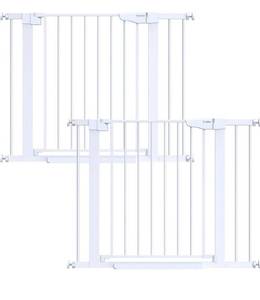 lot 5298 image: Cumbor 2 Pack 29.7-40.6(Extensions Included) Baby Gate for Stairs, Moms Choice Awards Winner-Auto Close Dog Gate for doorways, Pressure Mounted Pet Gate Indoor, Wide Safety Child Gate for Dog,White