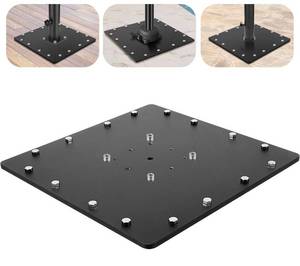 lot 5305 image: SLIIMU 28 lbs Bolt Down Offset Patio Cantilever Umbrella Base, Universal Space Saving Outdoor Square Steel Plate Weight Umbrella Stand, Heavy Duty Metal Deck Umbrella Mount,15.79 X 15.79 X 0.39