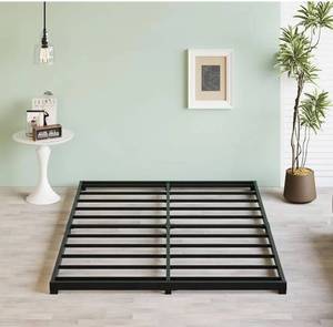 lot 5308 image: 3 Inch Low Full Size Bed Frame Heavy Duty Metal Platform, No Box Spring Needed, Easy Assembly Mattress Foundation, No Noise, Black