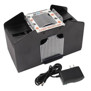 lot 5351 image: GSE Games & Sports Expert 4-Deck Automatic Card Shuffler, Power Plug & Battery-Operated Shuffler Machines for Playing Cards, Blackjack, Texas Holdem, Canasta, Bridge, Rummy, UNO