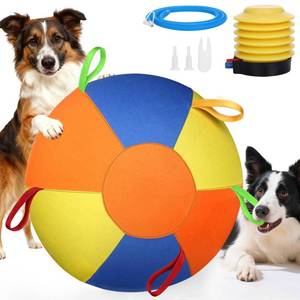 lot 5355 image: AIERSA Herding Ball for Dogs, Large Dog Ball with Handles for Outdoor Play, Indestructible Training Toy Balls for Australian Shepherd, Interactive Toy Balls for Medium & Large Dogs