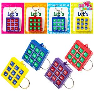 lot 5359 image: JOYIN 28 Pcs Valentines Day Gift Cards with Tic-Tac-Toe Keychain, Valentines Days Keychain Set for Kids Party Favor, Classroom Exchange Prizes, Exchange Greeting Cards for Boys Girls