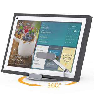 lot 5367 image: Laivli Stand Compatible with Echo Show 1521, Adjustable Foldable with 360 Degree Rotatable Base, Easy Switch Device in Portrait and Landscape Orientations(Silver)