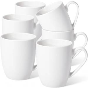lot 5374 image: Urbanstrive 16 oz Large Coffee Mugs Set of 6 Ceramic Coffee Mug White Coffee Cups Tea Cups Idea Gift for Women Men House Warming Gifts New Home Office, 6 Pack (White)
