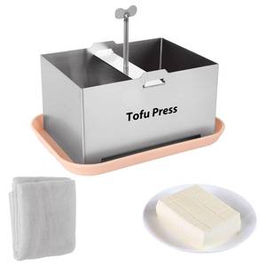 lot 5375 image: SHUESS Tofu Press Stainless Steel,Vegan Tofu Presser,Fast & Efficient Water Removal for Firm Tofu Complete Set with Drip Tray, Versatile for Paneer and Cheese Press, Dishwasher Safe