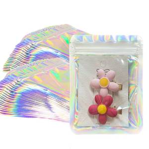 lot 5391 image: YHJZ Holographic Bags 100pcs Mylar Bags 4x6 inches Resealable Bag with Party Favor Bag Coffee Storage for Small Business Smell Proof