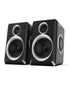 lot 5410 image: cinnkeyi 2.0 Computer Speakers, PC Speakers 3.5mm Aux Input, USB-Powered Small PC Speakers with Deep Bass, Suitable for Desktop ComputersLaptops Built in 4 Speaker Diaphragms