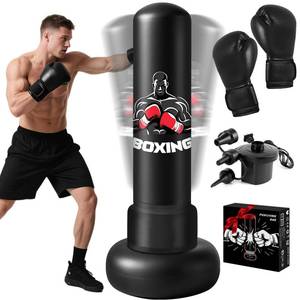 lot 5413 image: Punching Bag for Adults with Stand, 71 Free Standing Heavy Boxing Bag with Boxing Gloves and Pump, Kickboxing Bags for Men Teens Beginners Training MMA Muay Fitness Thai