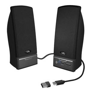 lot 5415 image: Cyber Acoustics CA-2014USB 2.0 Multimedia Desktop Computer Speakers, Compatible with USB C or A Devices, Adapter Included