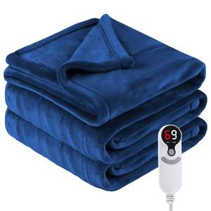 lot 5440 image: Eydna Electric Heated Blanket Twin Size 62x84, Fast Heating Throw, Soft Plush Microplush for Bed & Couch, 1-10Hs Auto Off & 6 Heating Levels, Machine Washable, Gifts for Family-Navy Blue