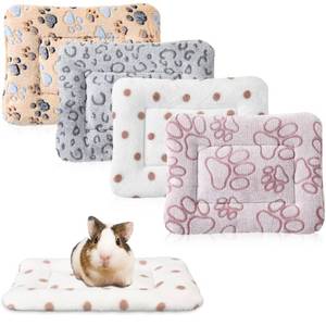 lot 5447 image: Chicmount 4 Pcs Dog Cat Bed Guinea Pig Mats Ultra Soft Dog Crate Kennel Pad Washable Bunny Bed Anti-Slip Guinea Pig Blankets for Small Animal Pet Cage Accessories(13.8 x 11.4 Inch)