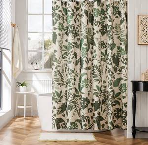 lot 5460 image: Ohocut Boho Shower Curtain Green Cute Floral Shower Curtains for Bathroom Allover Jungle Tropical Leaves Plant Shower Curtain Waterproof Polyester Fabric 72x72 Inch