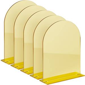 lot 5502 image: 8x10 Inch Gold Mirror Arch Acrylic Sign with Stand  5 Pack Blank Gold Arch Acrylic Table Signs with Base for DIY Arched Wedding Signage Wedding Table Numbers,Events& Parties (8x10 Inch)