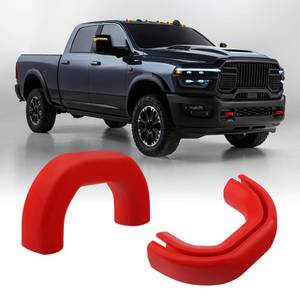 lot 5505 image: TECHPICCO Front Tow Hooks Covers for RAM 25003500 2019-2026, Hitch Cover Customized Car Tow Hooks Compatible with RAM 25003500 Accessories 2019-2026 (Red)