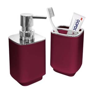 lot 5513 image: 2Pack Burgundy Bathroom Accessories Set, Bohemian Bathroom Sink Set, Contain Soap Dispenser, Toothbrush Holder, Bathroom Toothbrush Holder Set