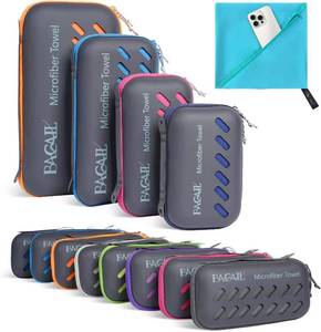 lot 5516 image: BAGAIL Camping Towel with EVA Case, Compact & Ultra Soft Microfiber Travel Towel - Super Absorbent & Lightweight Quick Dry Towels for Sports, Beach, Gym, Backpacking, Hiking and Yoga - Lake Blue, XXL