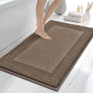 lot 5517 image: anllugs Bathroom Rugs 30 x 46, Non-Slip Extra Soft Absorbent Bath Rugs, Machine Washable Quick Dry Bath Mats for Bathroom Floor, Shower, Bathtub and Sink, Grayish Brown & Coffee
