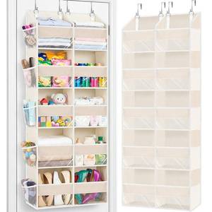 lot 5518 image: Ofiray-home Over the Door Organizer 5 Tiers,Extra Large Behind Door Storage of 10 Compartments,80 lbs Weight Capacity Over the Door Storage, Door Hanging Organizer for Closet, Diaper Organizer, Beige