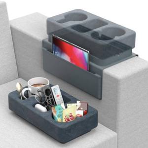 lot 5525 image: Couch Arm Tray Removable Armrest for Sofa Arm Tray Silicone Couch Cup Holder Tray Armchair Caddy Sponge Couch Cup Holder Pillow Arm Chair Caddy for Recliner Sofa Drink Holder Spill Proof 3 Side Pocket