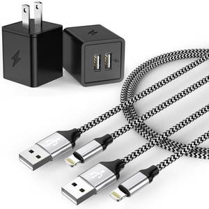 lot 5558 image: 6FT Long iPhone Charger, 2Pack Dual Port iphone Wall Charger Block Adapter with 6 Foot USB A to Lightning Fast Charging Cable Cord for iPhone 14131211Pro MaxProPlus,8 plus76XSXRXSE, iPad