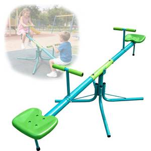 lot 5590 image: TOVINI Teeter Totter Seesaw for Kids Outdoor-Sit and Spin Teeter Totter with 5-Prong Support Legs, Playground Equipment with Swiveling 360 Degrees Rotating for Aged 4-12