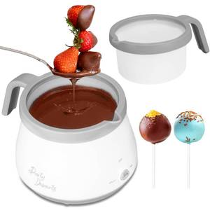 lot 5612 image: Party Desserts Candy and Chocolate Melting Pot, Mini Electric Fondue Pot, Melts Candy Chocolate in a Couple of Minutes, Ideal for Cake Pops Cookies Cakes, 1 Cups, Single Pot, Gray
