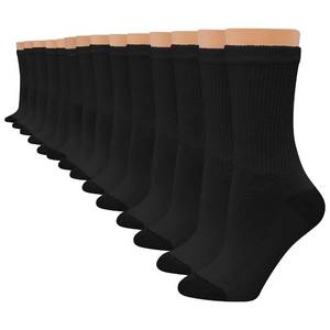 lot 5624 image: Hanes Womens Value Pack, Crew Soft Moisture-wicking Socks, Available In 10 And 14-packs, Black - 14 Pack, 8-12 US