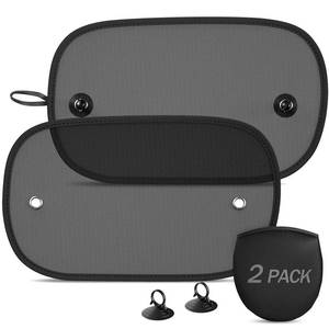 lot 5636 image: DIZA100 Car Sun Shade, 2 Pack Window Shade for Baby Universal Cling Sunshade for Side Window Sun Glare and UV Protection for KidsAdultsPets - 20x12 Fits 98% Cars(Suction Cup Stick)