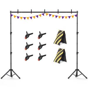 lot 5649 image: Backdrop Stand 10x7.5ft, Height Adjustable and Width Adjustable Backdrop Stand, Back Drop Stand for Balloon Arch, Photo, Parties