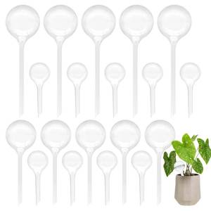 lot 5656 image: Cmaqpw 20 PCS Plant Watering Globes,Plastic Clear Watering Bulbs,Self Watering Flower Automatic Watering Device for Home Garden Plants Indoor,Outdoor,Flowerpot,(Large,Medium,Small)