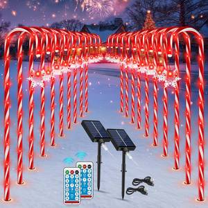 lot 5674 image: Solar Christmas Candy Cane Lights Outdoor, 20 Pack 110Led 41inch Large Christmas Decorations Pathway Lights with 8 Modes for Xmas Tree Patio Garden Yard Lawn Holiday Party Walkway Decor