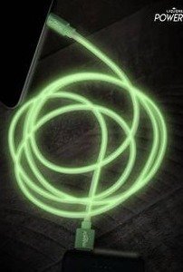 lot 25862 image: 10ft Glow In The Dark Micro Charger Cable, Yellow