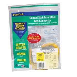 lot 25894 image: Eastman ProCoat 38 in. 12 in. D 18 in. Stainless Steel Gas Connector