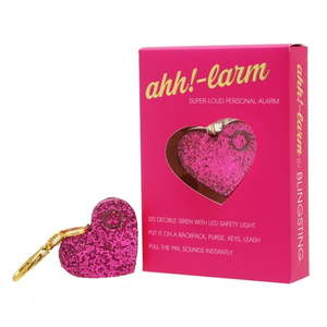 lot 25912 image: Ahh-larm  Pink Glitter Heart Keychain