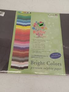 lot 25925 image: Roselles World Bright Colors Premium Sulphite Paper, 12x18 in, Black, 50 Sheets