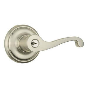 lot 25943 image: Brinks Home Security Glenshaw Keyed Entry PPR Lever Sn Nickel C23104RH-119