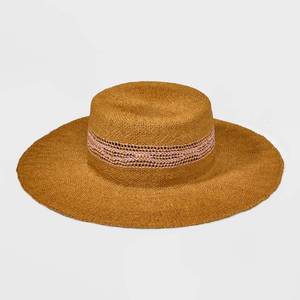 lot 25948 image: Straw Boater Hat - Universal Thread Tan SM