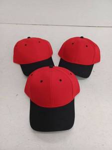 lot 25963 image: Lot Of 3 Red And Black Baseball Hats