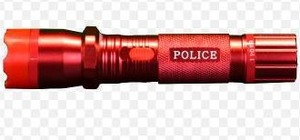 lot 25975 image: Police Stun Led Flashlight Taser, Rechargeable, Red.