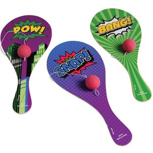 lot 18937 image: Superhero Paddle Balls Case Pack 8