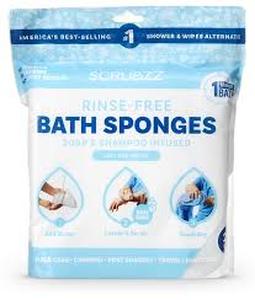 lot 18956 image: Scrubzz Rinse Free Bath Sponges - 25 Pack