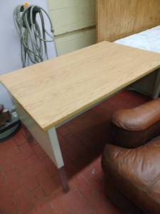 lot 59006 image: Double Sided Wood Top Desk - Retail $0