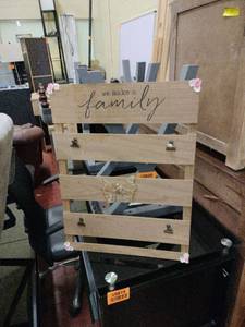 lot 59025 image: We Make A Family Wooden Sign with Photo Display - Retail $15