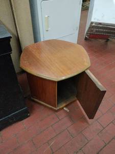 lot 59053 image: vintage hexagonal side table - Retail $0