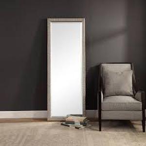 lot 59001 image: Uttermost Cacelia Metallic Silver Wall Mirror - Retail $0