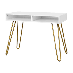 white mDesign hairpin leg writing desk - Retail: $0