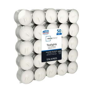 lot 20317 image: Mainstays White Unscented IndoorOutdoor Tealight Candles  74 Count - Retail $100