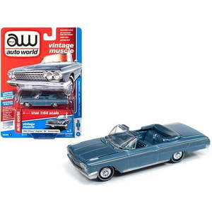 lot 20320 image: Autoworld 64222-CP7596 1962 Chevrolet Impala SS Convertible Metallic Vintage Muscle Limited Edition Car, Silver & Blue - 5480 Piece - Retail $44